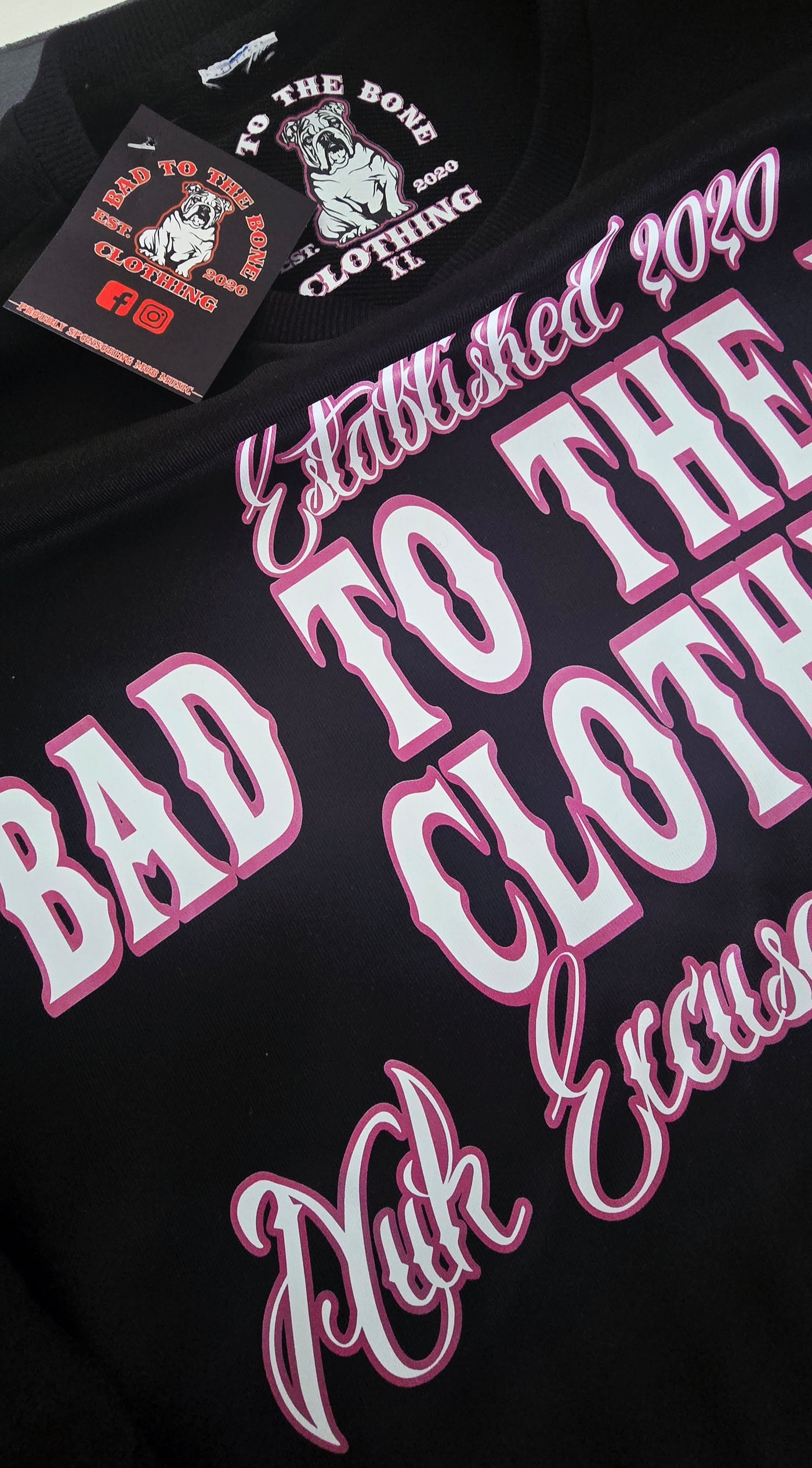 Adult O.G 'BTTB Clothing N.E.J.R' DTF Printed Long-sleeved Black Crew-Neck.