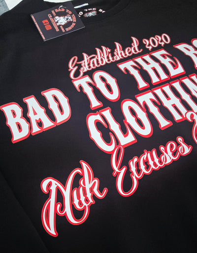 Adult O.G 'BTTB Clothing N.E.J.R' DTF Printed Long-sleeved Black Crew-Neck.