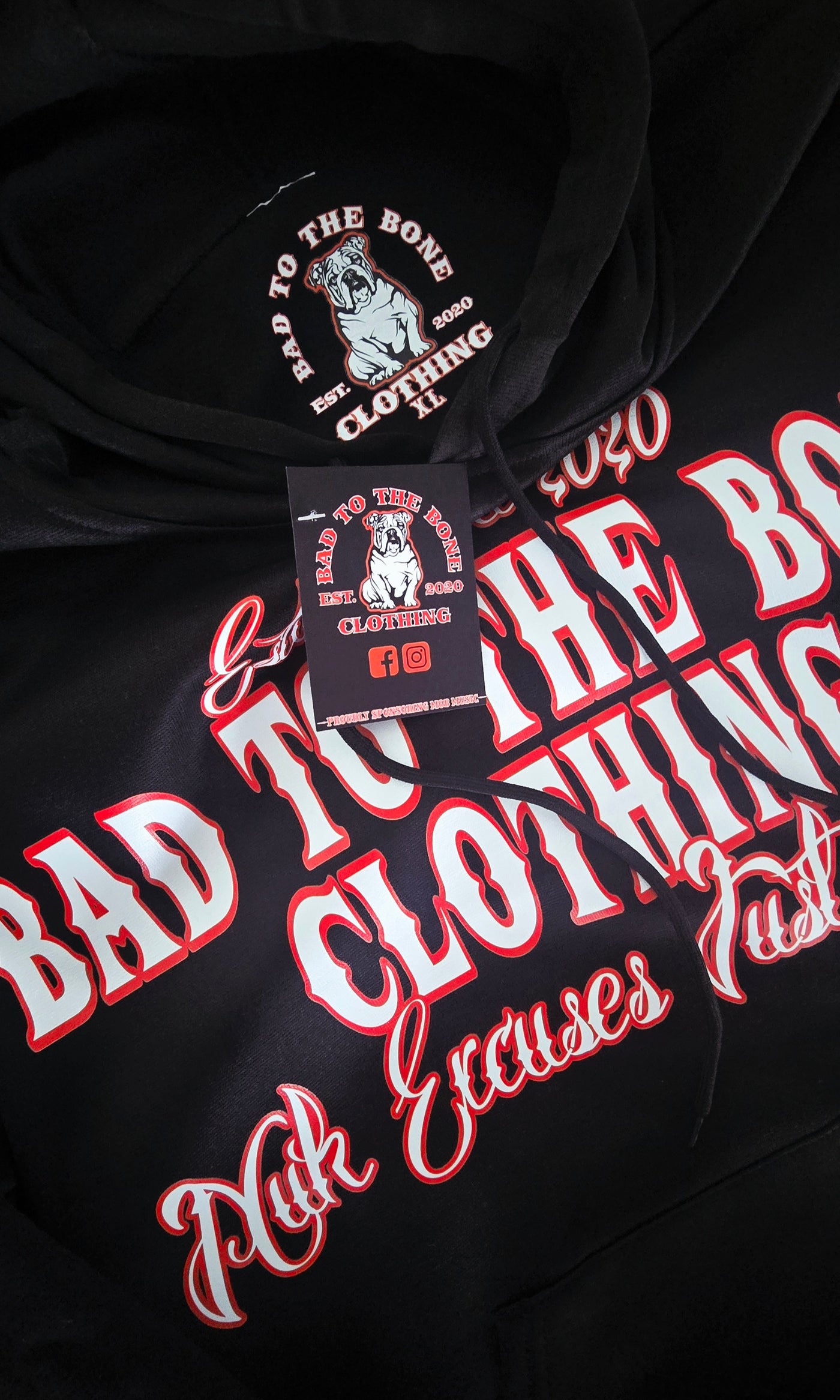 Adult O.G 'BTTB Clothing N.E.J.R' DTF Printed Pull-Over Black Hood.