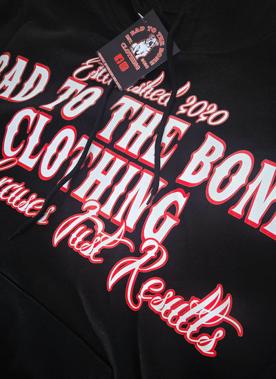 Adult O.G 'BTTB Clothing N.E.J.R' DTF Printed Pull-Over Black Hood.